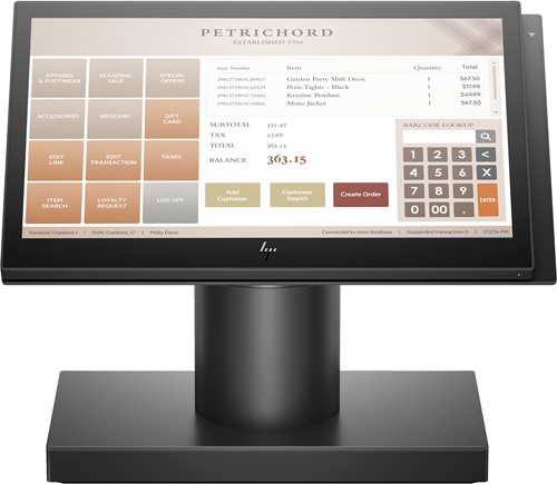 HP ElitePOS Engage One Allt-i-ett-system, modell 141 Alles-in-een 2,2 GHz 3965U 35,6 cm (14") 1920 x 1080 Pixels Touchscreen Zwart