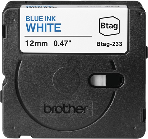 Brother BTAG-233 labelprinter-tape Blauw op wit
