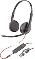 POLY Blackwire 3225 Stereo USB-C Headset + 3,5 mm plug + USB-C/A adapter