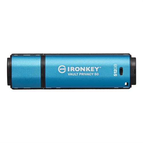 Kingston Technology IronKey Vault Privacy 50 USB flash drive 512 GB USB Type-C 3.2 Gen 1 (3.1 Gen 1) Blauw