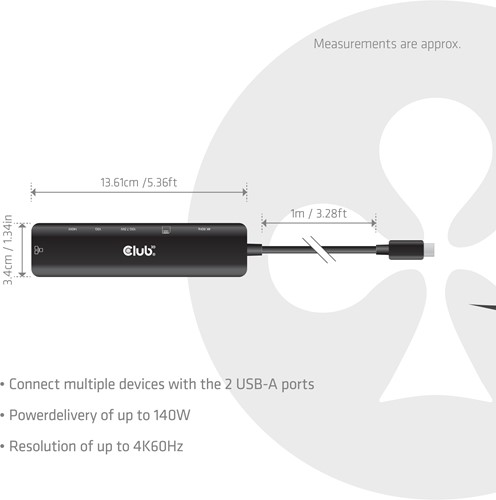 CLUB3D 7-1 USB-C® naar HDMI™-hub-3