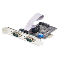 StarTech.com 2-Port PCIe Seriële Adapter Kaart, Quad PCI Express naar RS232/RS422/RS485 (DB9) Serial Kaart, Incl. Low-Profile Beugel, 16C1050 UART, Windows/Linux, TAA Compliant, Level-4 ESD Beschermin