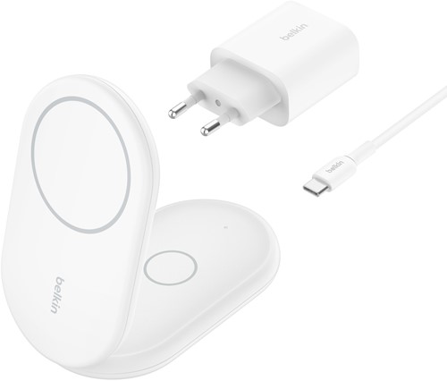 Belkin BoostCharge Hoofdtelefoons, Smartphone Wit USB Draadloos opladen Snel opladen Binnen