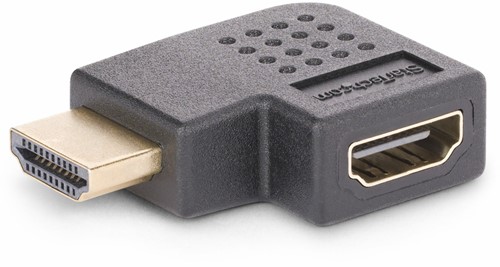 StarTech.com Haakse HDMI 2.0 Adapter, Male naar Female, Horizontale 90 Graden Haakse HDMI adapter, HDMI Port Saver, 4K 60Hz, High Speed HDMI Connector Extension, M/F