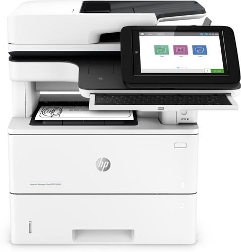 HP LaserJet Managed Flow MFP E52645c, Black and white, Printer voor Printen, kopiëren, scannen en optioneel faxen, Printen via usb-poort aan voorzijde; Scannen naar e-mail; Dubbelzijdig printen; Dubbe