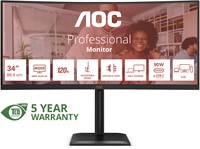 AOC E4 CU34E4CV computer monitor 86,4 cm (34") 3440 x 1440 Pixels UltraWide Quad HD LCD Zwart-3