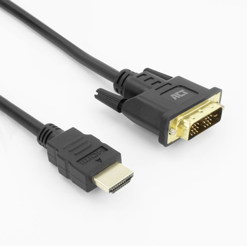 ACT AK3735 video kabel adapter 2 m HDMI Type A (Standaard) DVI-D Zwart