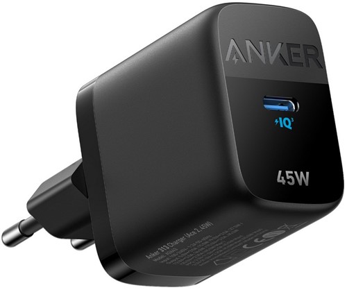 Anker 313 Charger Universeel Zwart AC Snel opladen Binnen
