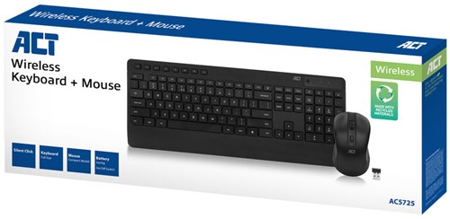 ACT Draadloos toetsenbord en muisbundel (Qwerty), stille klik, milieuvriendelijk, gemaakt van gerecycled materiaal-2