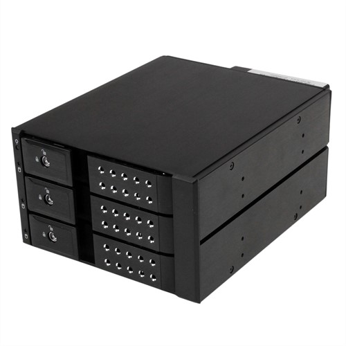 StarTech.com 3-bay Aluminium Trayless Hot Swap Mobile Rack Backplane voor 3,5 inch SAS II/SATA III - 6 Gbps HDD