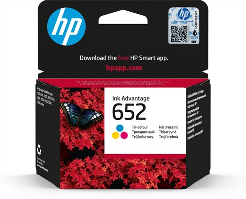 HP 652 Tri-color Original Ink Advantage Cartridge inktcartridge 1 stuk(s) Origineel Cyaan, Magenta, Geel