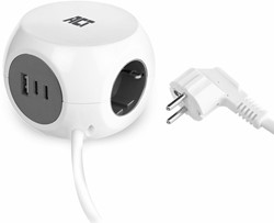 ACT AC2420 power uitbreiding 1,5 m 3 AC-uitgang(en) Binnen Wit