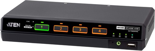 ATEN 4-poorts USB 5K DisplayPort/HDMI universele beveiligde KVM-switch met CAC (PSD PP v4.0-compatibel)