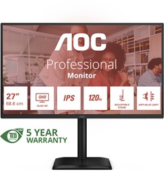 AOC E4 Q27E4U computer monitor 68,6 cm (27") 2560 x 1440 Pixels Quad HD LED Zwart
