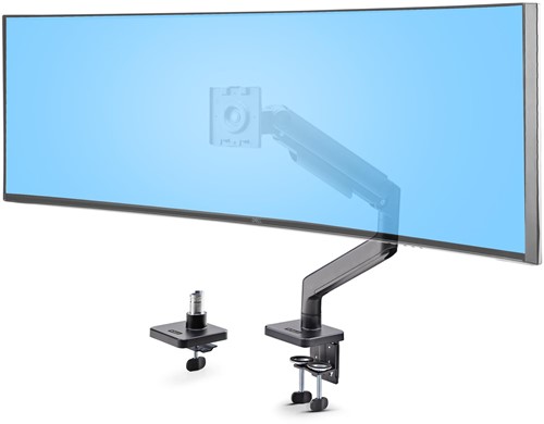 StarTech.com Monitor Arm voor Bureau, Tot 49in 32:9 Ultrawide Curved Monitors, Mechanische Springveer Arm, C-Klem/Doorvoertule, VESA 75x75/100x100, Afstelling zonder gereedschap, Draagvermogen 20kg
