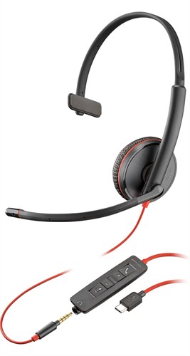 POLY Blackwire C3215 mono headset + draagtas (bulk)