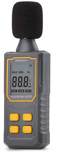 StarTech.com Draagbare Digitale Decibelmeter met Groot LCD Scherm, DB/Geluidsmeter voor Serverruimte/Bureau, Audio Monitor, 30-130dBA Bereik, Nauwkeurige Min/Max Metingen