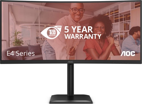 AOC E4 CU34E4CV computer monitor 86,4 cm (34") 3440 x 1440 Pixels UltraWide Quad HD LCD Zwart