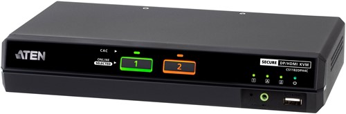 ATEN 2-poorts USB 5K DisplayPort/HDMI universele beveiligde KVM-switch met CAC (PSD PP v4.0-compatibel)