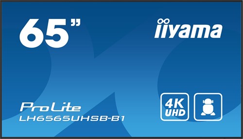 iiyama LH6565UHSB-B1 beeldkrant Kiosk-ontwerp 163,8 cm (64.5") LED Wifi 800 cd/m² 4K Ultra HD Zwart Type processor Android 11 24/7