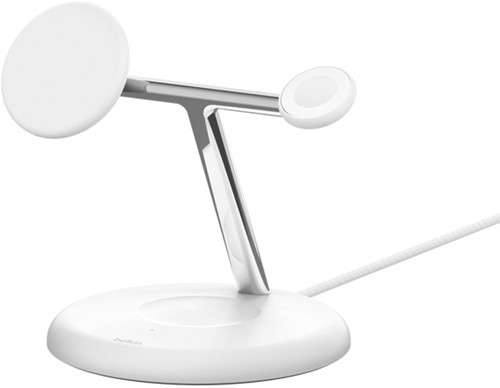 Belkin WIZ023VFWH oplader voor mobiele apparatuur Hoofdtelefoons, Smartphone, Smartwatch Wit USB Draadloos opladen Binnen