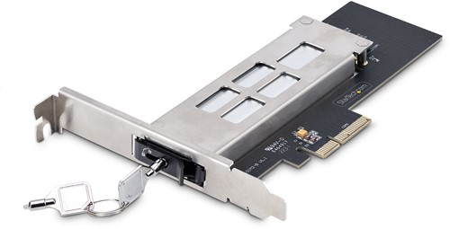 StarTech.com M.2 NVMe SSD naar PCIe x4 Hot-Swap Drive Bay met Verwisselbare Tray voor PCI Express Expansion Slot, Installatie zonder Gereedschap, PCIe 4.0/3.0 Mobiele Rack/Backplane, Vergrendelbaar, I