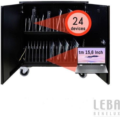 De Charging Cart Leba NoteCart Flex 24 2.0 USB-C 12 watt laptopkar-2