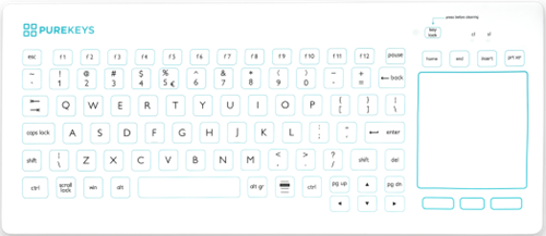 Purekeys medisch toetsenbord met touchpad US int.